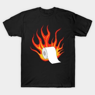 Flaming Toilet Paper Mugs T-Shirt Sticker Funny T-Shirt